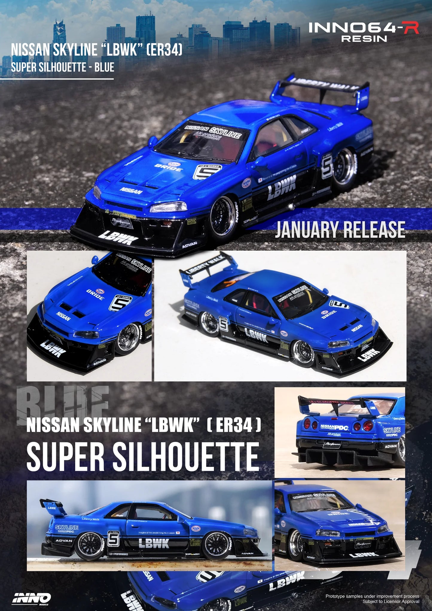 Nissan Skyline LBWK R34 Silhouette SET