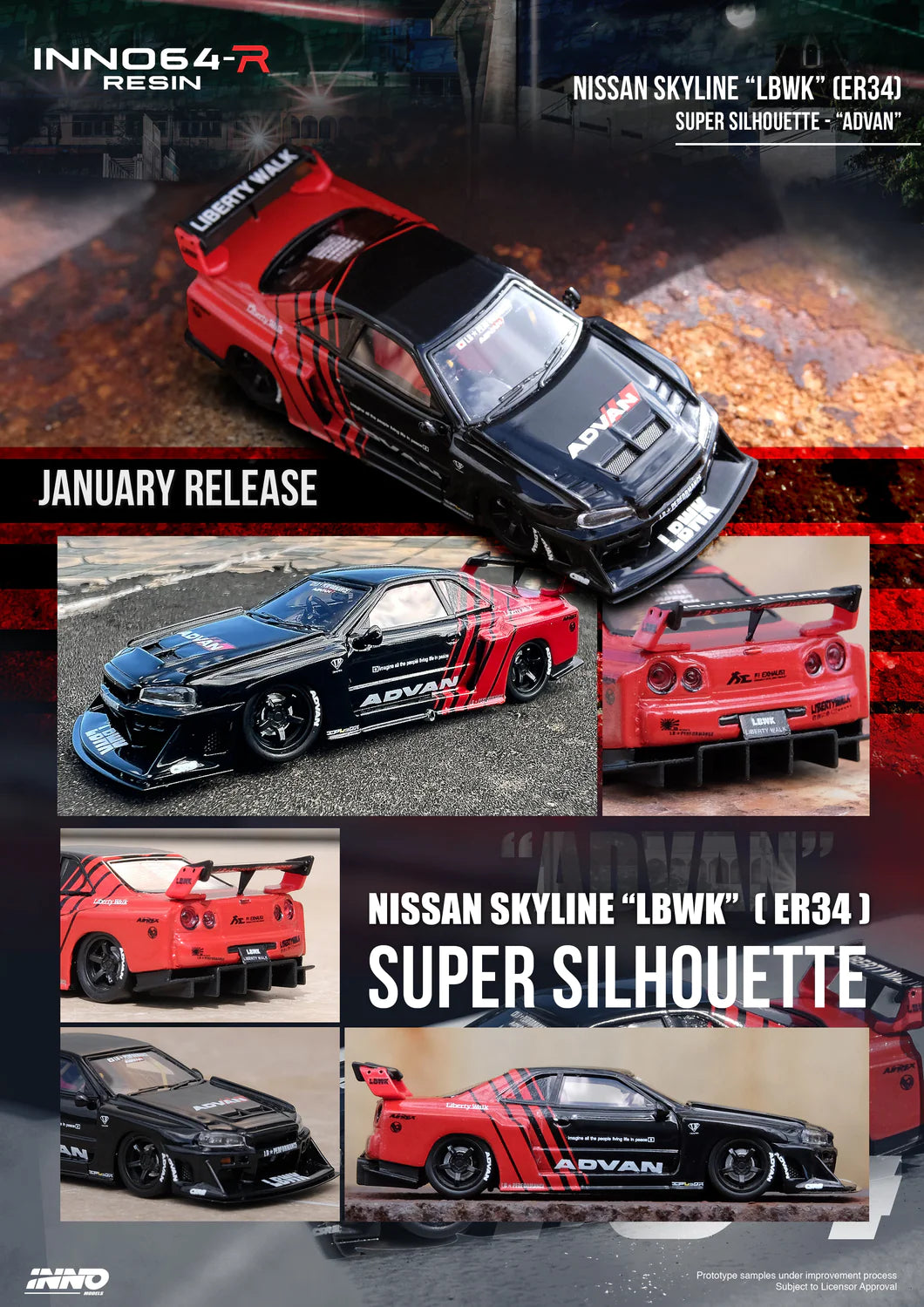 Nissan Skyline LBWK R34 Silhouette SET