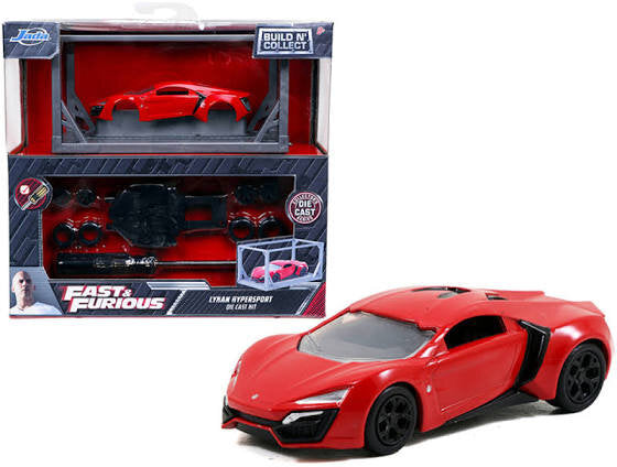 Model Kit Lykan Hypersport Red with Black Wheels Fast & Furious Movie Build N'