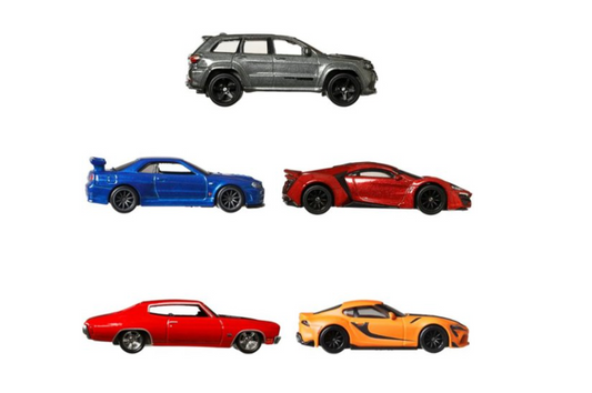 Hot Wheels 1:64 Fast & Furious Premium Bundle 5 Cars Set