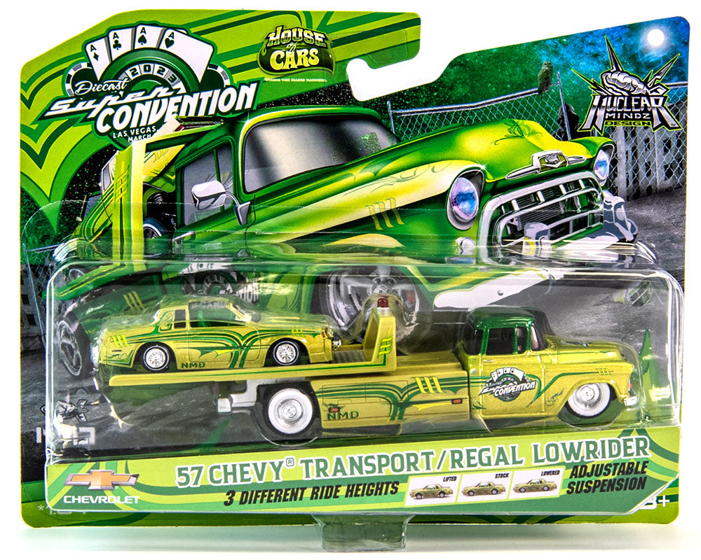 1:64 Supercon 2023 Exclusive Elite Transport 1957 Chevy Flatbed With Buick Regal