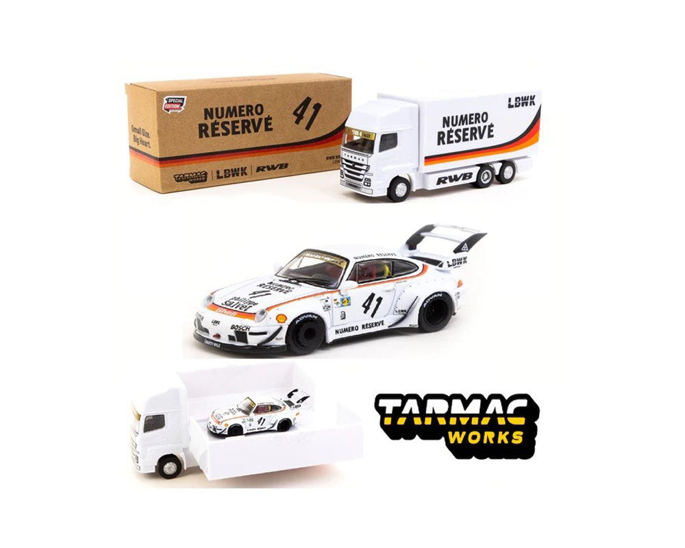 1:64 Singapore Exclusive RWB 993 LBWK With Transporter – White