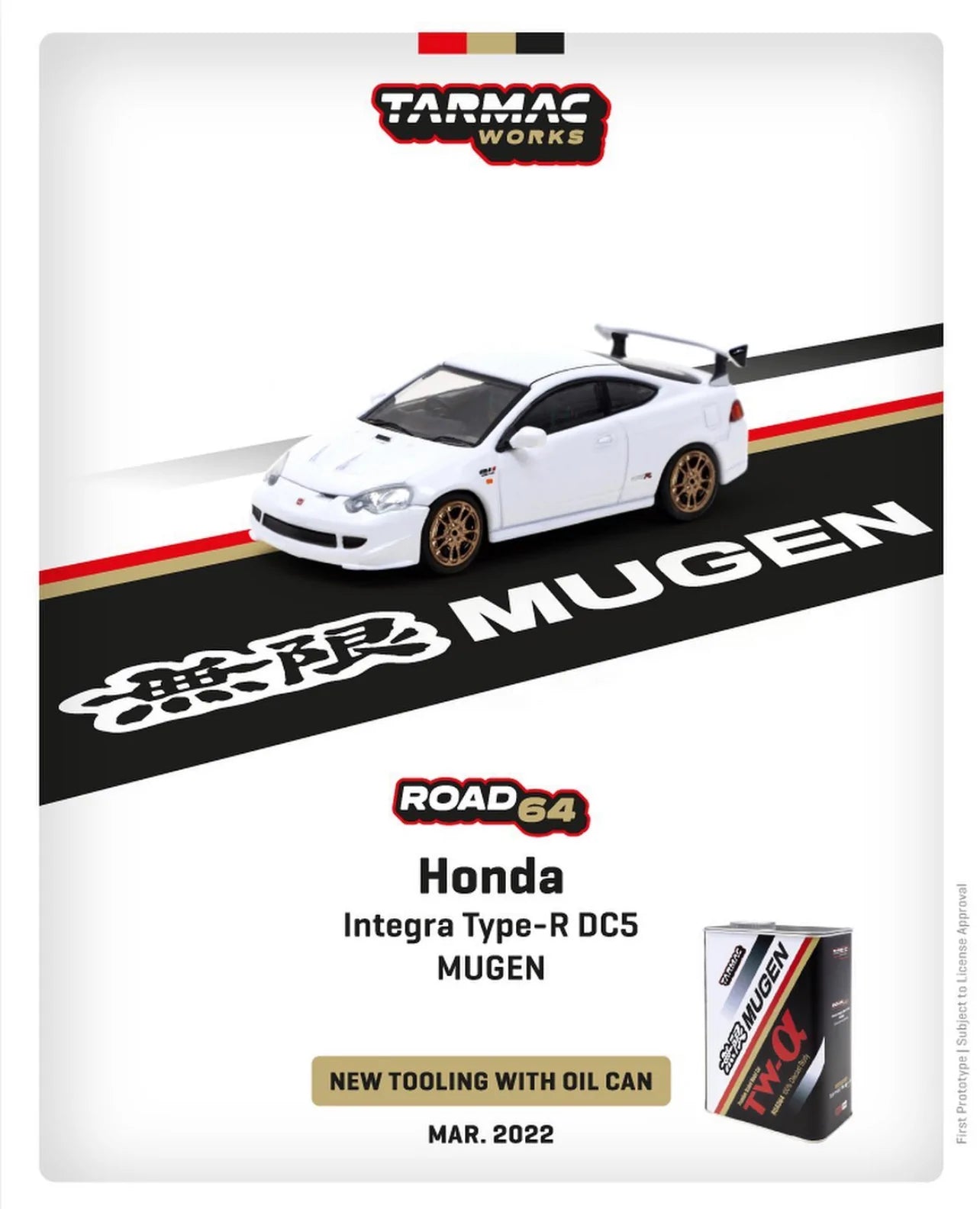 1/64 Honda Integra Type-R DC5 Mugen in Championship White with Metal Oil Can